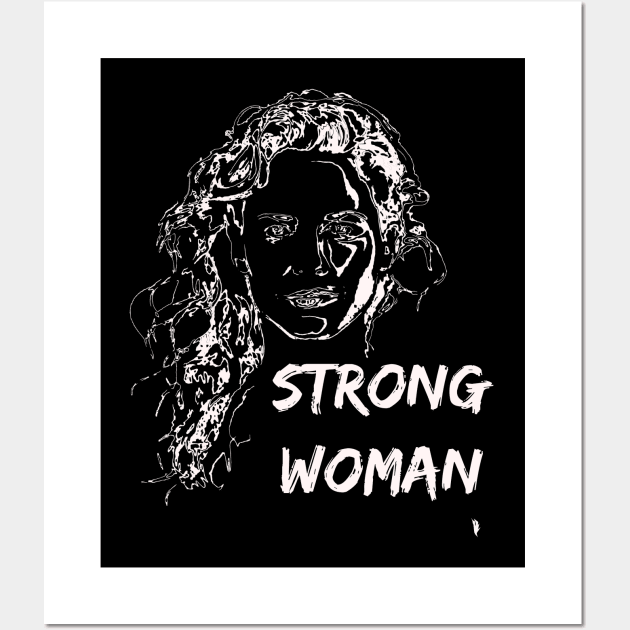 Strong woman, sketch including inscription . Wall Art by Bird